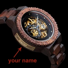 Персонализированные Customiz часы мужские BOBO BIRD деревянные автоматические часы Relogio Masculino OEM юбилейные подарки для него гравировка