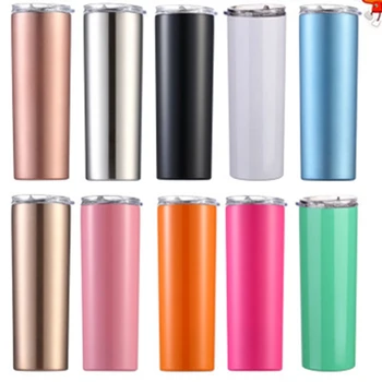 

304 stainless steel 20 oz straight slim cups heat sublimation coating car straight straw cups