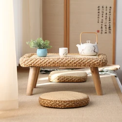 Mesa de centro de ratán japonesa, sala de estar minimalista, moderna, tipo de suelo, pequeña mesa lateral, dormitorio, balcón, Tatami de madera, mesa de té