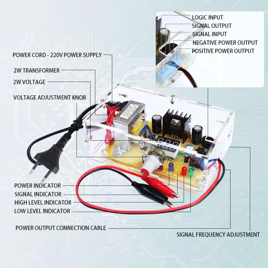 Регулируемый источник питания DIY Kit LM317 Регулируемое напряжение переменного тока 220 В до постоянного тока 1,25-12 В стабилизированный источник питания лабораторная штепсельная вилка европейского стандарта