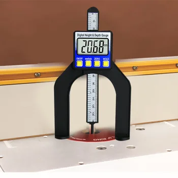 

Digital depth gauge LCD height gauge calibrators with magnetic feet for router tables woodworking measuring tools
