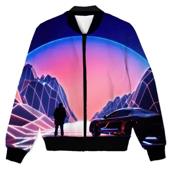 

REAL American US SIZE Custom Retro Future 3D Sublimation print Zipper Up Jacket plus size 4XL 5XL 6XL