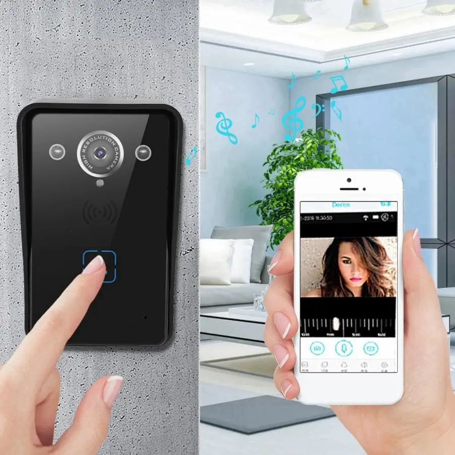 Визуальный дверной звонок Smart WiFi видеокамера приложение для разблокировки