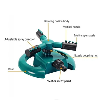 

Garden Sprinklers Trigeminal Rotary Sprinkler Rotation 360 Degree Water Sprinklers Garden Rotating Rotary Water Sprinkler System
