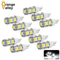 10Pcs Hot Products T10 9 SMD 5050 W5W 194 168 LED Car Auto Clearance Lights Marker Lamps Interior Lighting DC 12V