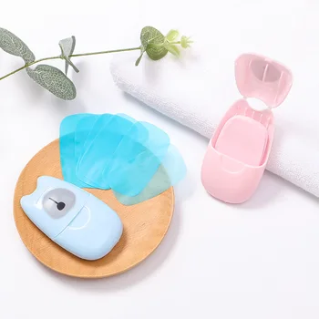 

50PCS Disposable Mini Travel Soap Paper Washing Hand Bath Cleaning Portable Boxed Foaming Soap Paper Scented Sheets