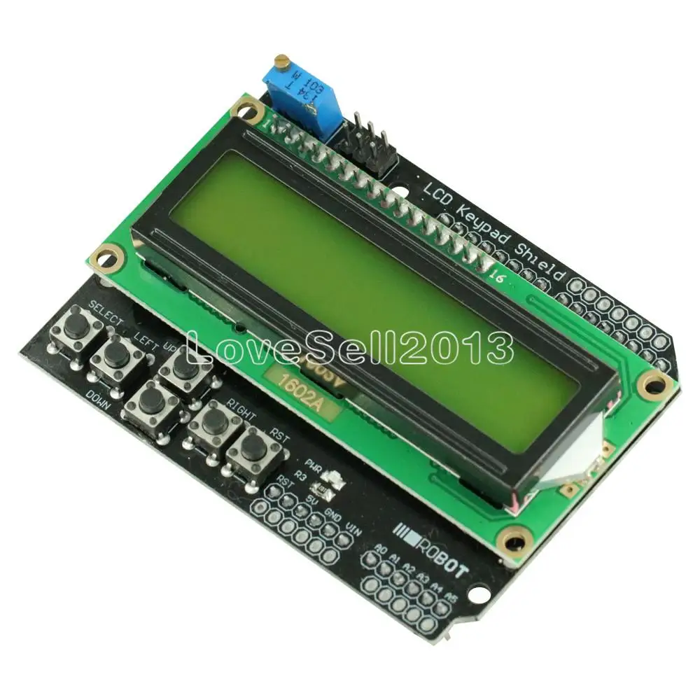 Yellow Backlight 1602 LCD Board Keypad Shield for Arduino LCD ATMEGA328 2560 