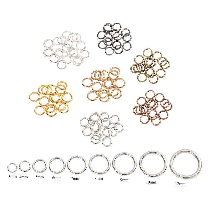 200pcs/lot 3 4 5 6 7 8 10 12mm Jump Rings Split Rings Connectors For Diy Jewelry Finding Making Accessories Wholesale Supplies 50 100 200pcs lot 1 2x8mm jump rings split rings connectors for diy jewelry finding making accessories wholesale supplies