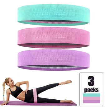 

3pcsYoga 60-150LB Resistance Bands Set Pull Rope Cotton Elastic Bands for Fitness Gym Equipment Exercise Workout Booty Band