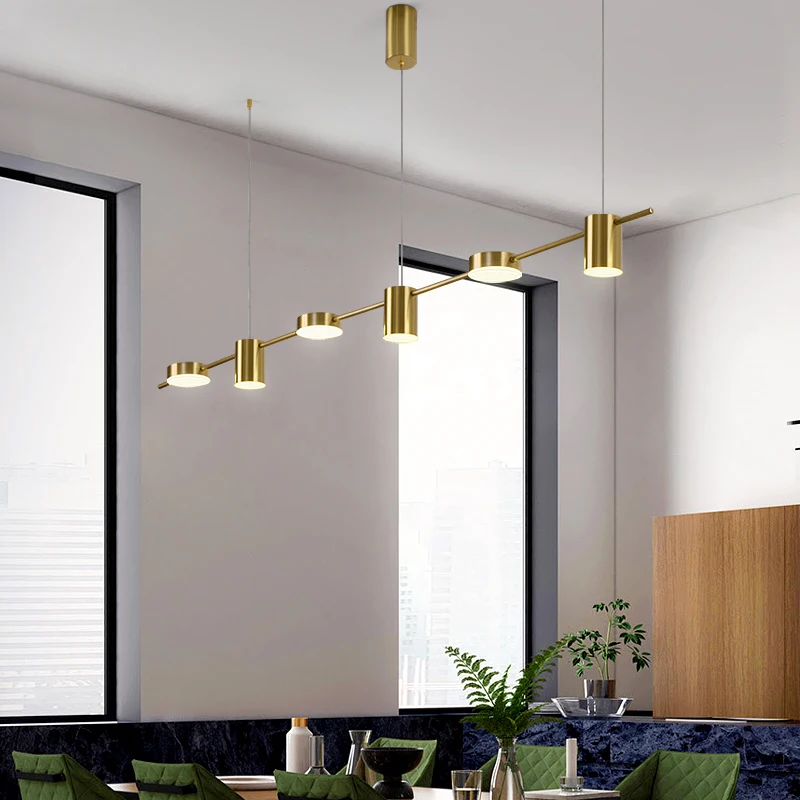 Led Creative Hanging Lamps Modern Minimalist Restaurant Decoration Ceiling Lamp Bar Table Long Shape Pendant Light Black /Gold afbeelding