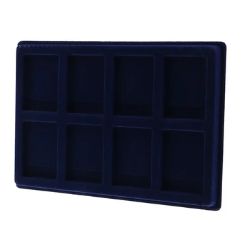 

8 Grid Velvet Frame Series Display Tray Coin Holder for PCGS NGC Coin Display Box -Blue