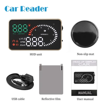 

HUD Display X6 Car Head Up Display GPS OBD OBD2 Diagnostic Tool Projector Digital Speedometer Car Speed Security Alarm