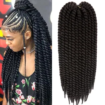

Havana Twist Hair crochet braids 22 inch 120g heat resistant Fibe Ombre Synthetic Braiding Hair extensions 12 strands/pcs