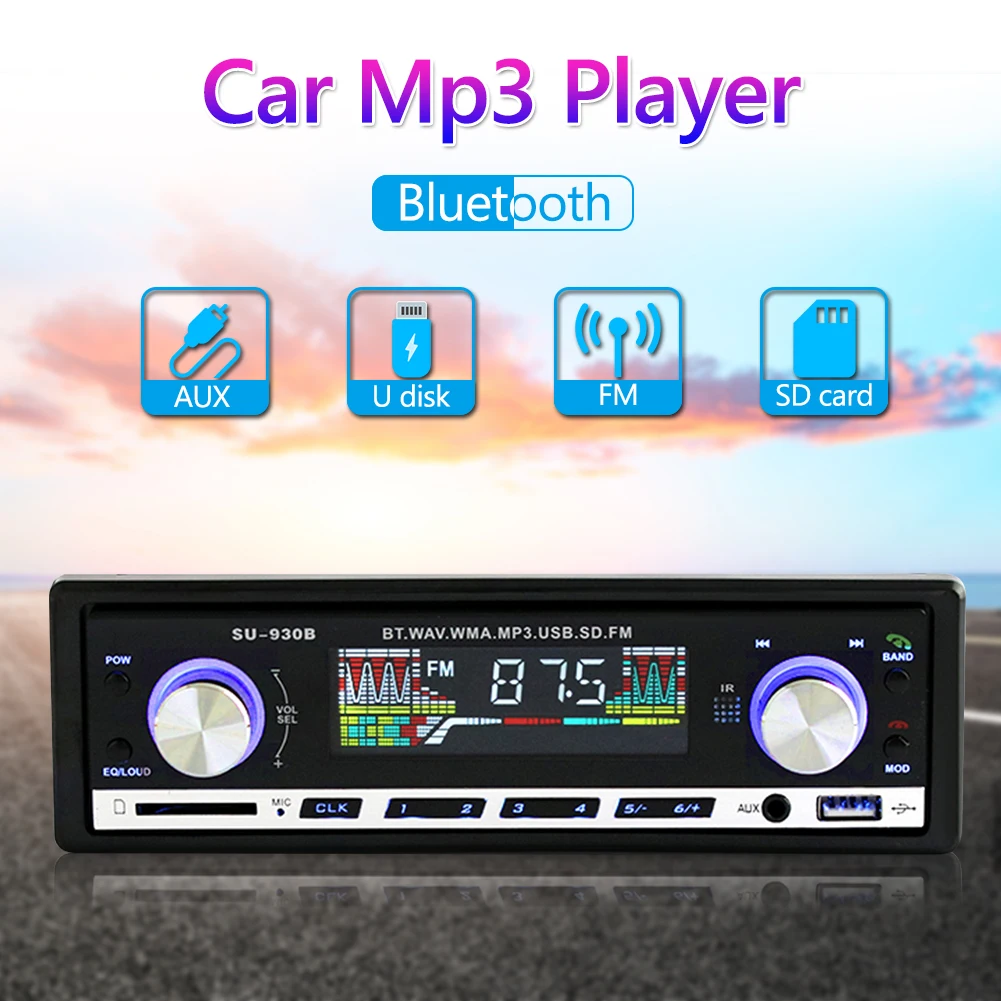 Автомагнитола 1 DIN с разъемом AUX-In U-Disk SU-930B USB Мультимедийный MP3-плеер автозапчасти |