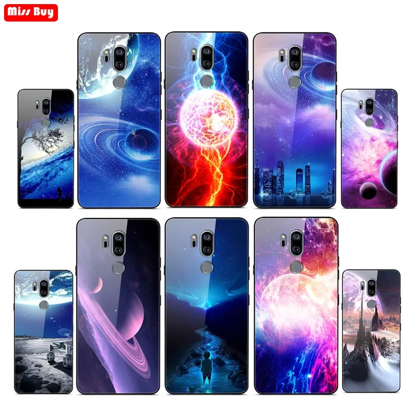 Чехол из закаленного стекла для LG G7 ThinkQ мягкий ТПУ бампер LGG7 чехол G710 звездное