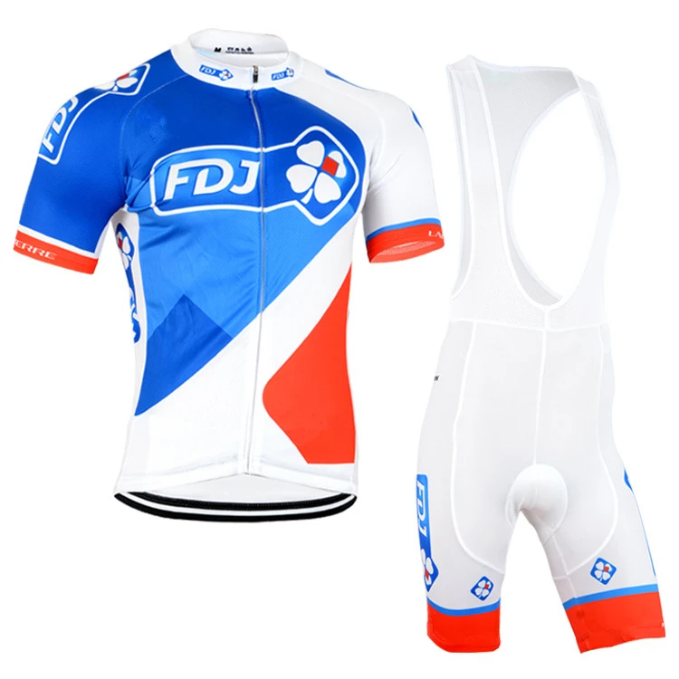 FDJ 2015 ciclismo jersey equipo ropa pantalones cortos de secado raspido conjunto con ciclo verano bicicleta transpira |