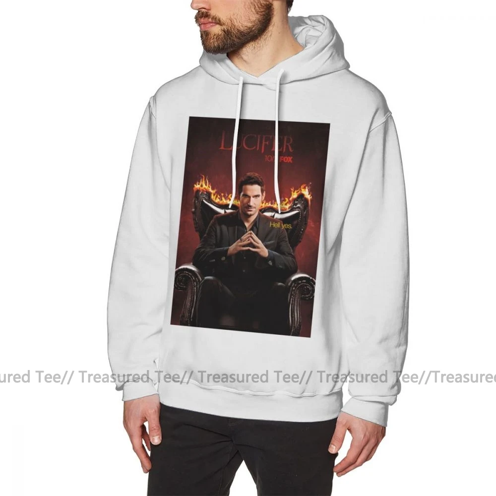 Lucifer Толстовка Lucifer Morningstar толстовки хороший открытый пуловер Толстовка Осенняя мужская хлопковая черная длинная длина XL толстовки - Цвет: White