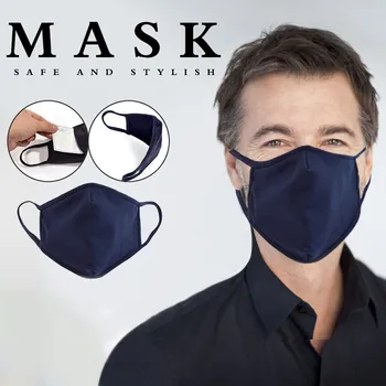 

Black Polyester Fiber Soild Color Mouth maska Adjustable Earrings Washable Face Masque Face masken Cloth For Adults Маска