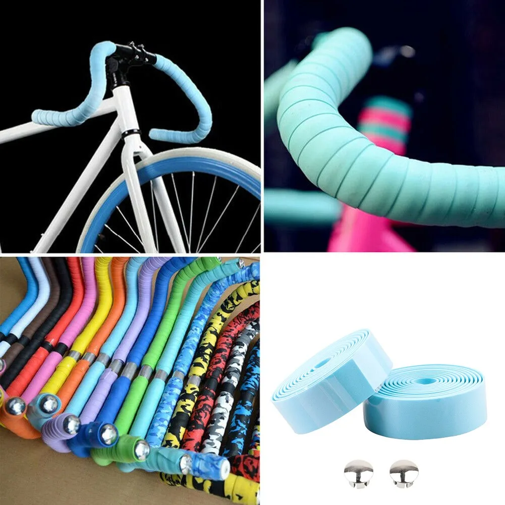 

Bike Handlebar Tape Cork Grips Cycling Road Bicycle Wrap Tapes & Two Bar Plugs
