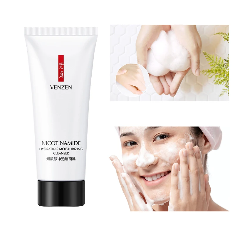 

Niacinamide Facial Cleanser Deep Cleansing Oil Control Foaming Washing Face Remove Acne Scrub Blackhead Exfoliante Women Mens P