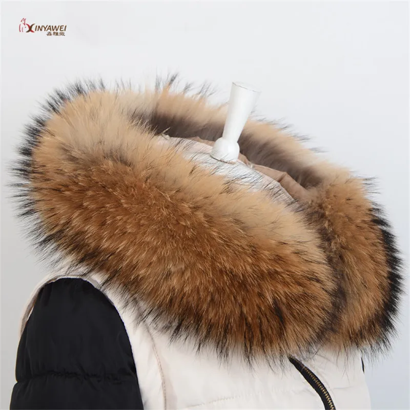 Fashion New Hot Sale Professional Standard Full Variety Raccoon Fur Collar Faux Collar Custom Color Size