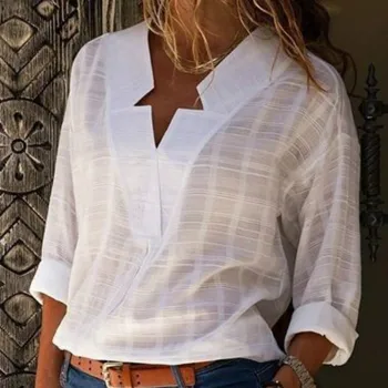 

Women Blouses 2019 Fashion Long Sleeve Turn Down Collar Office Shirt Leisure Blouse Shirt Casual Tops Plus Size Blusas Femininas