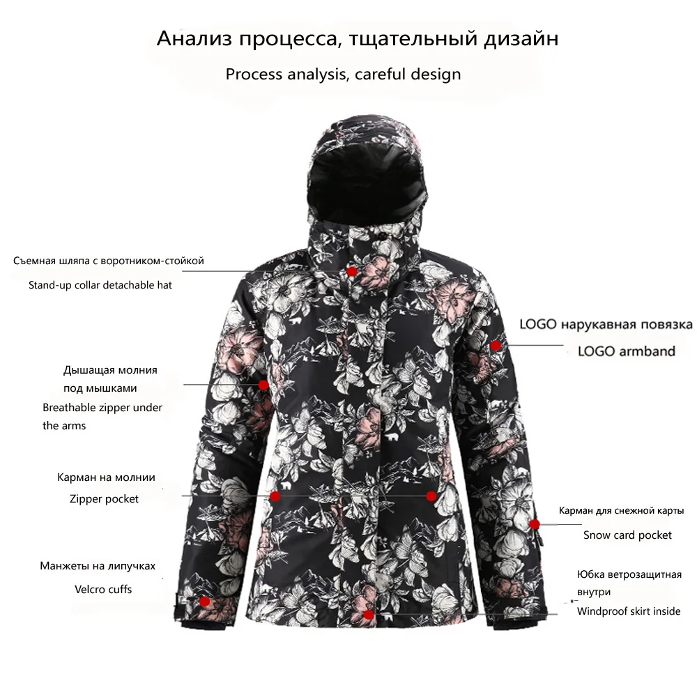 Женский зимний костюм SMN спортивные костюмы для улицы 10k водонепроницаемая