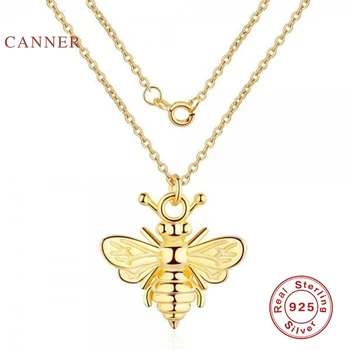 

CANNER INS Wind Type B Insect Bee 925 Sterling Silver Necklace For Women 2020 Gold 18k Jewelry Chain Choker Necklace