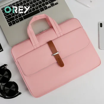 

PU Leather Women Laptop Bag Notebook Carrying Case Briefcase for Macbook Air 13 14 15.6 inch Men Handbags Shoulder Computer Bag