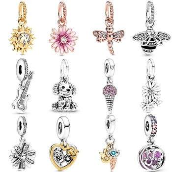 

NEW 2020 100% 925 Sterling Silver Spring Collection Shine Sparkling Sun Pendant Fit Diy Women Original Bracelet Fashion Jewelry