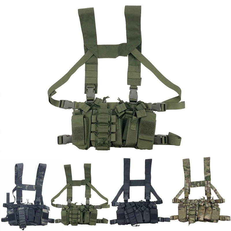 Tactical Vest Nylon military Vest chest rig Pack Pouch Holster Tactical  Harness walkie talkie radio Waist Pack Trendy Chest Bag - AliExpress