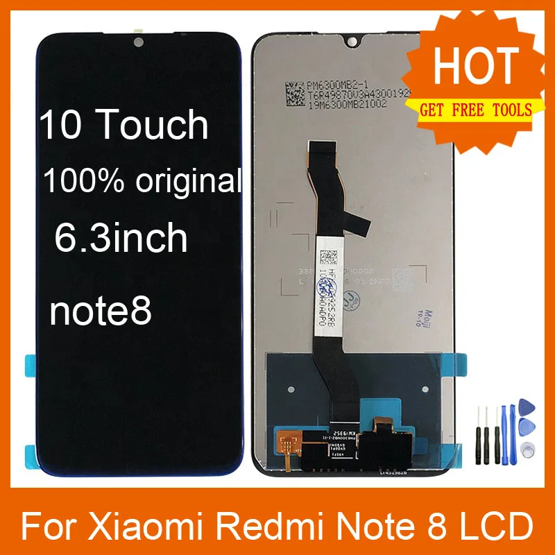 

For Xiaomi Redmi Note 8 LCD Display + Frame 6.3" Original Touch Screen Digitizer Assembly For Redmi Note8 Note 8 Display