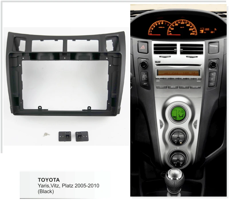 Toyota Yaris p9 à Partir De 2006 Radio Moyen Console Pièces latérales Revêtement Latéral 