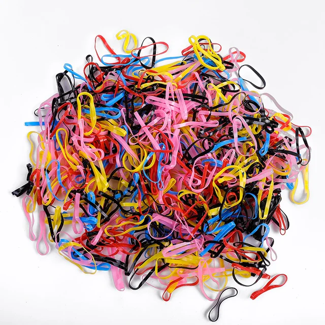 500Pcs/Pack Colorful Small Disposable Hair Bands Scrunchie Girls Elastic Rubber Band Ponytail Holder Hair Accessories Hair Ties style-10