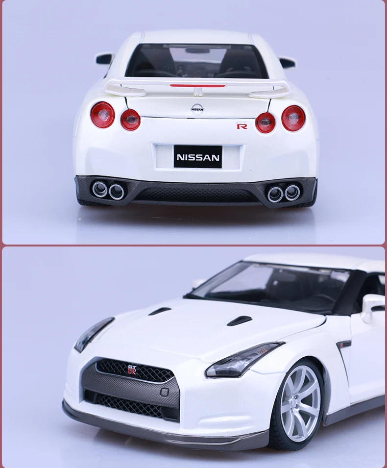 1:18 Высокая литая модель машины Модель 2009 Nissan GTR модель автомобиля для детей Подарки