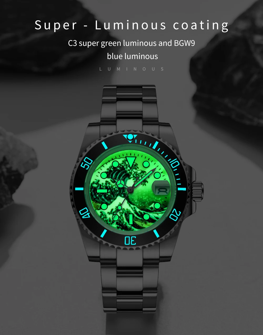 men's field watch Addies Dive NH35 Automatic Watch 200m Diver Mechanical Watch Luxury Sapphire Crystal Luminous Kanagawa surf watch Watches Men best sports watch for men