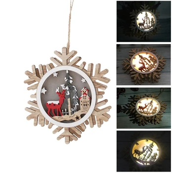 

Creative Wooden Christmas Lights Decoration Ornaments Gifts New Year Party Home