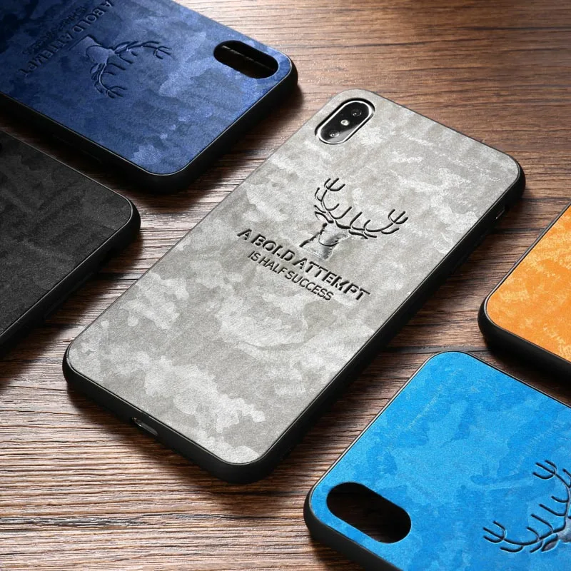 

Case For iPhone 11 Pro MAX Case Deer Cloth Texture Silicone Funda For iPhone 7 Plus 7plus 6 6S 11pro X XR XS max Cover Coque