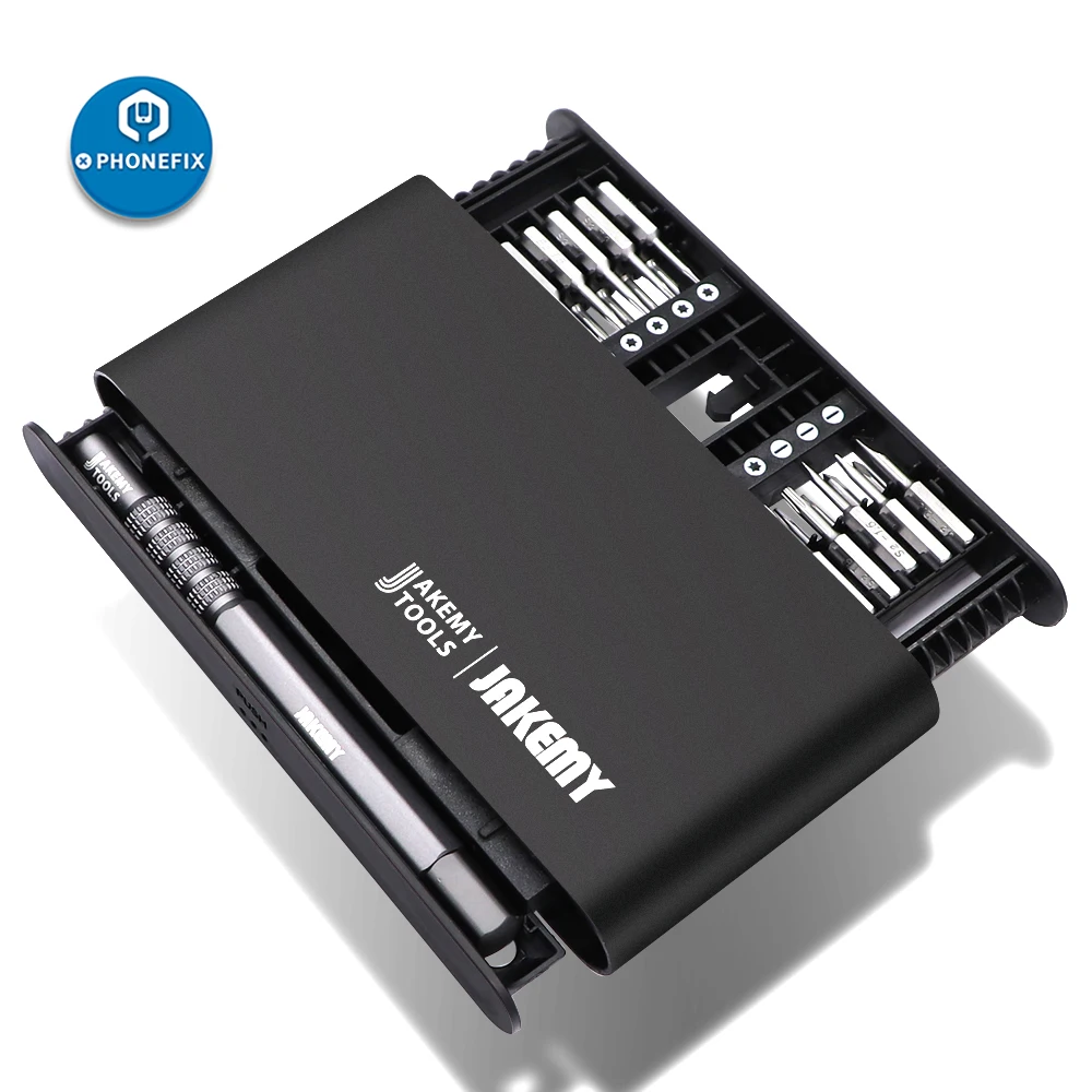 

JAKEMY 21 in 1 Precision Magnetic Screwdriver Bits Kit Non-slip Aluminum Alloy Screwdriver Handle for iPhone Tablet PC Laptop