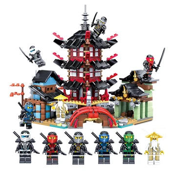 

1set Ninja Temple mini figures Building Block Educational Toys for Children Compatible Ninjagoes Christmas gifts