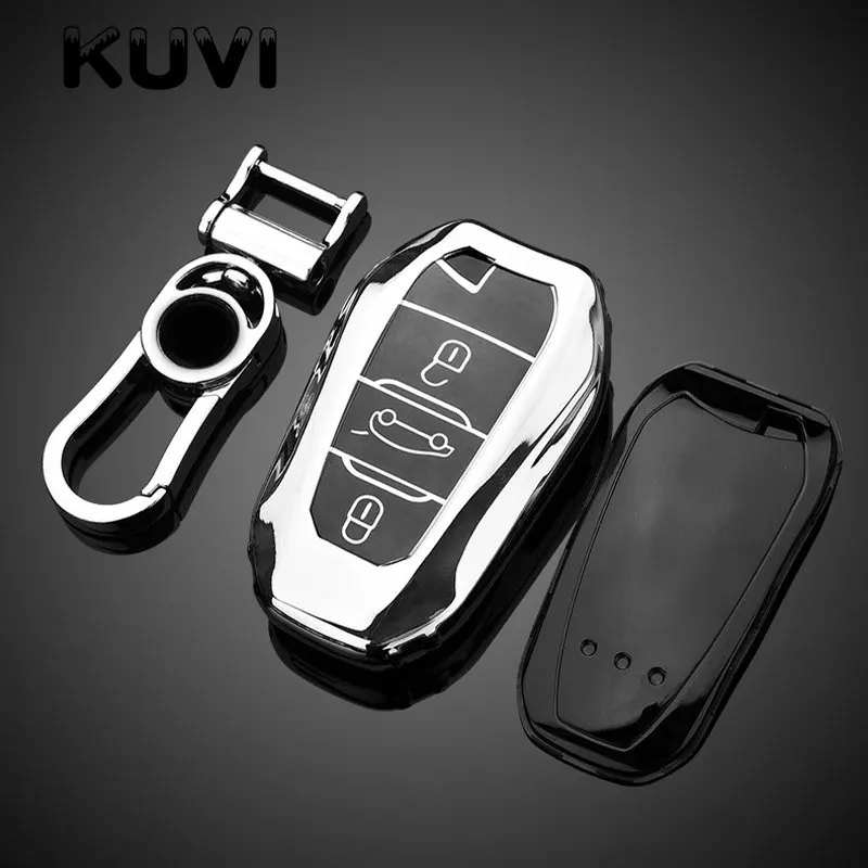 Soft TPU Car Remote Key Case Cover for Peugeot Citroen