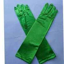 Распродажа, Элегантные зеленые серые перчатки для формальной вечеринки, выпускного вечера, один размер, модные тянущиеся Сатиновые налокотники, Фиолетовые женские Вечерние перчатки S17