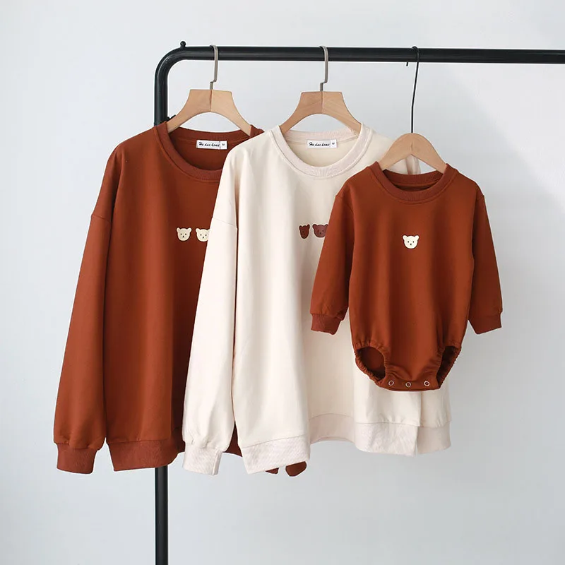 Family Matching Bear Tshirt Baby Bodysuit Kids Clothes