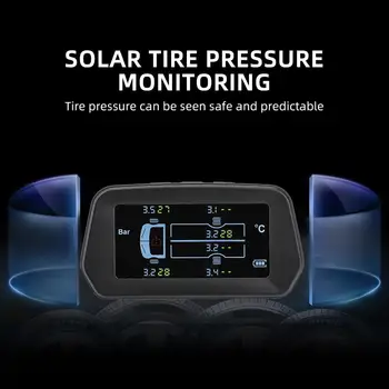 

New Tire Pressure Alarm 12.0bar 6PCS Sensor Tire Pressure Monitoring System Truck Solar Energy TPMS Explosion Proof USB