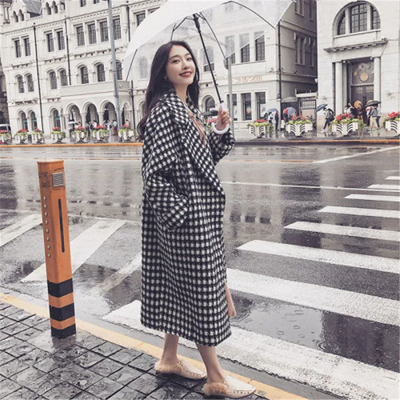 Houndstooth long jacket Clearance