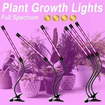 

Timing Function Plant Grow Lamp LED Full Spectrum Phyto Light USB Waterproof Seedling Fito Lamp 18W 27W Flower Seed Growth Light