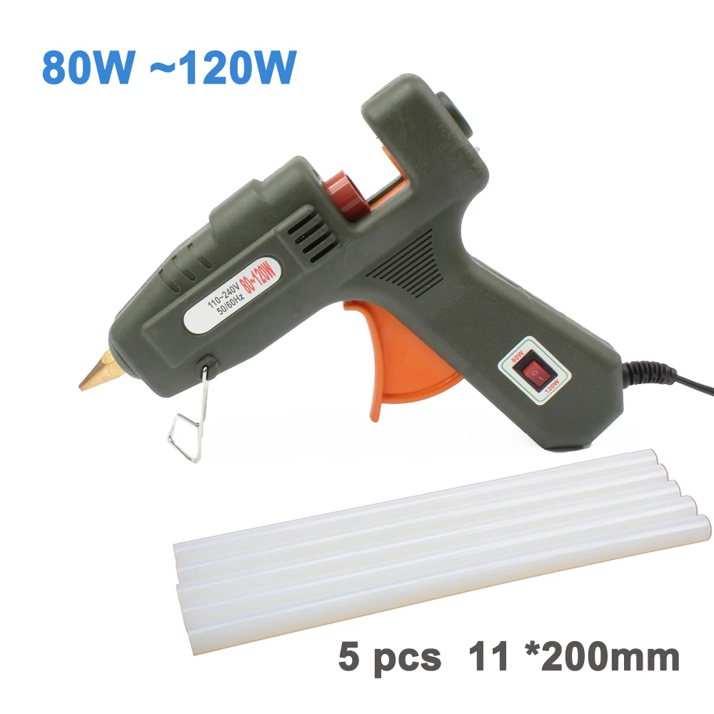 Glue Gun with 11x200 80/120 Вт клеевой пистолет горячего расплава клей палка инструменты для дома переключатель стекло кремния полосы горячего расплава электротепловой клей палка пистолет - Цвет: Glue Gun with 11x200