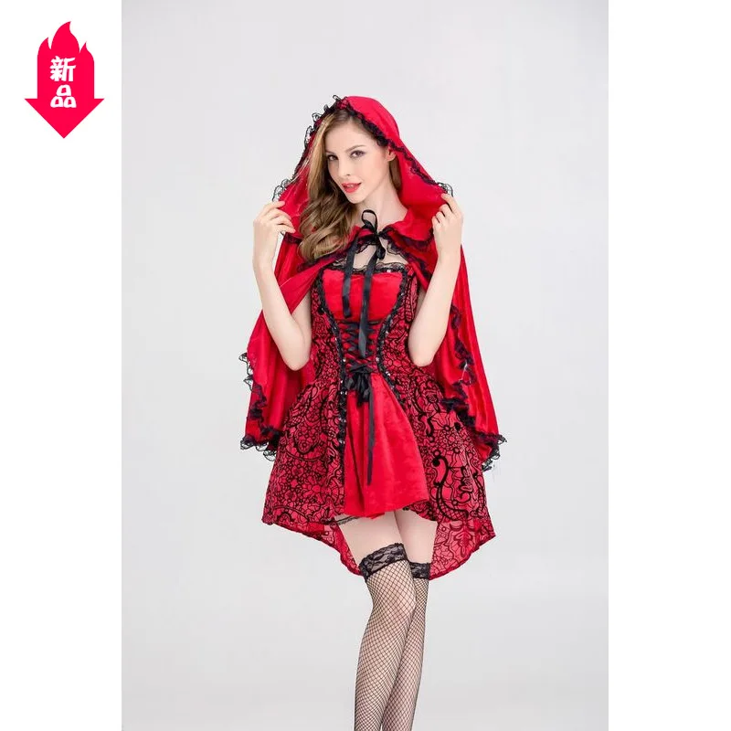 

Reality pats divide code Halloween costume Gothic style Red Riding Hood costume role-playing costume stage skirt cape