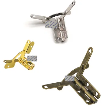 

100Pcs Reversal Antique 90°Angle Quadrant Hinge Lid Small Jewelry Wine Case Watch Box Bronze Gold Silver