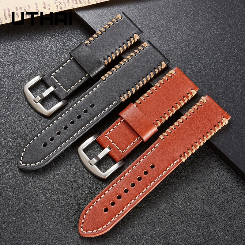 

UTHAI P52 Watchbands 22mm Watch Band Suitable for Apple Samsung leather strap